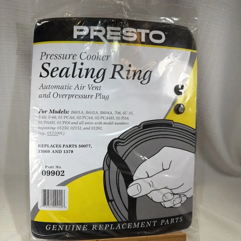 Presto 09902 Pressure Cooker Sealing Ring Gasket Automatic Air Vent Plug NIP